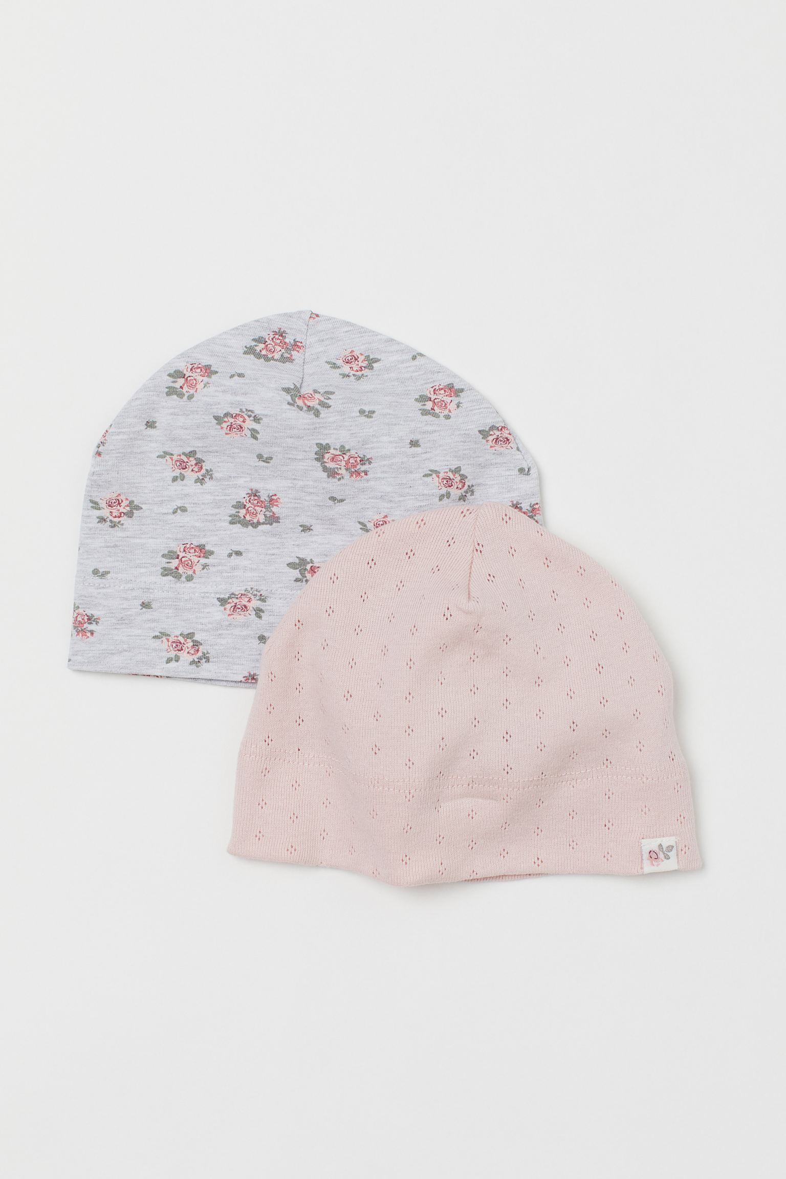 

Шапка (2шт) H&M 74 80см (46 48) розовый, серый 27068626272