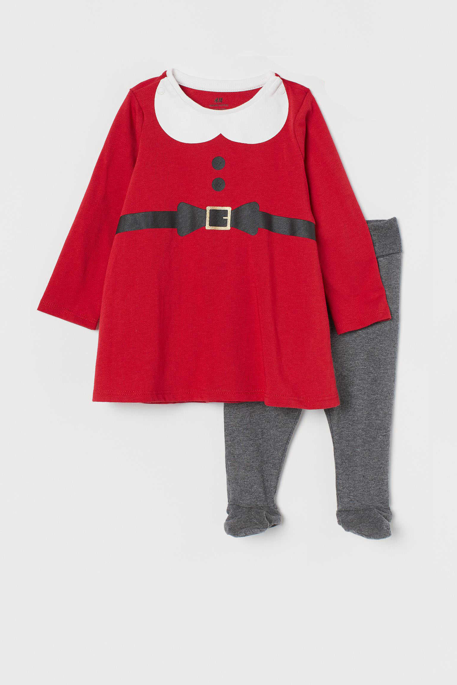 

Комплект (платье, ползунки) H&M 74см красный, серый 9078185532