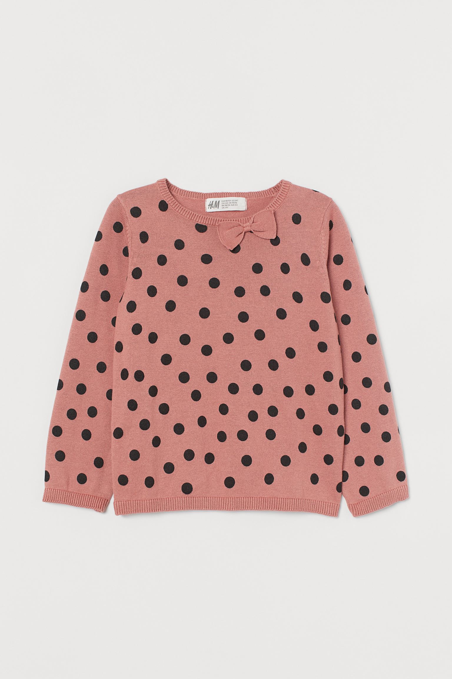 

Джемпер H&M 98 104см розовая пудра горох 3078501372
