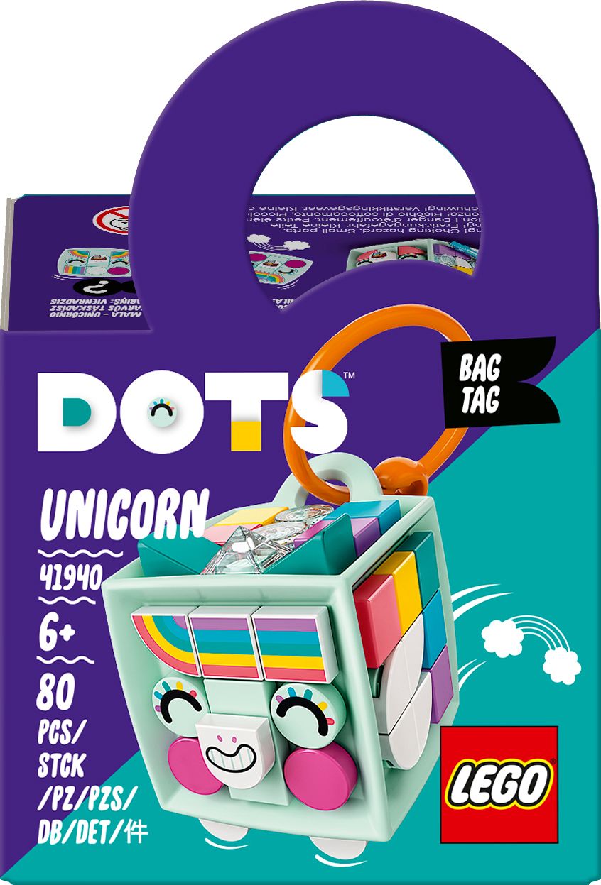 

Конструктор LEGO DOTS Брелок для сумки «Единорог» 80 деталей (41940)