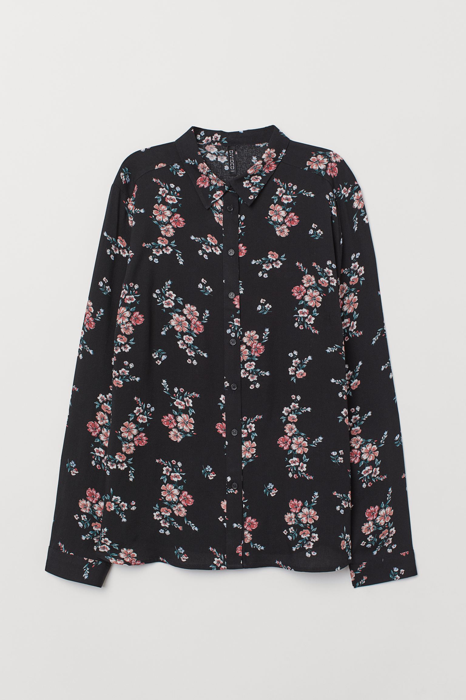 

Рубашка H&M 32 черный цветы 15066893899