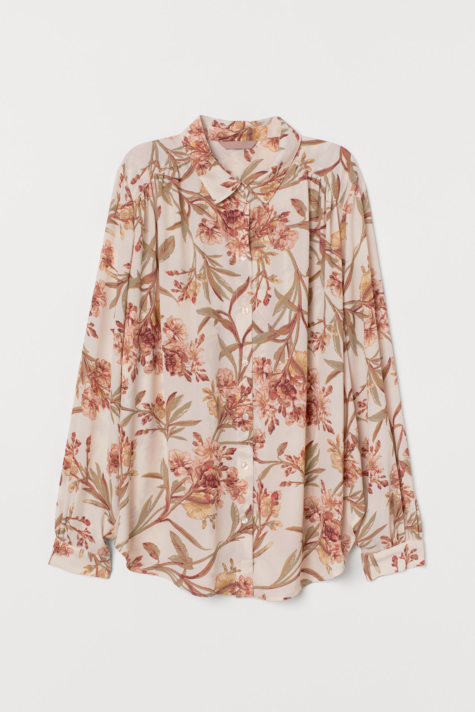 

Блуза H&M L бежевый цветы 26068062690