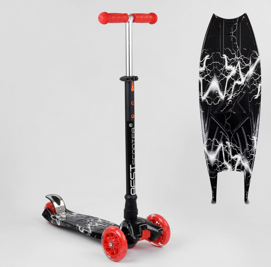 

Самокат Best Scooter Maxi светящиеся колеса Черно-белый (А24659/779-1318)