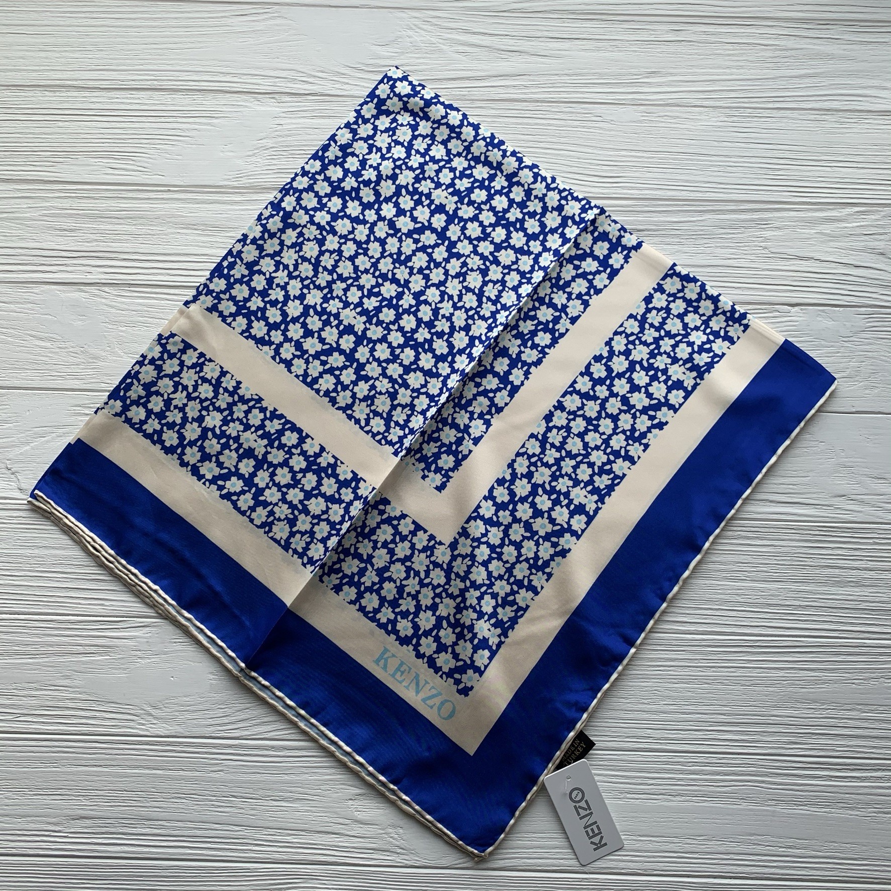 

Платок в стиле кензо French Design 90 см на 90 см синий 100103