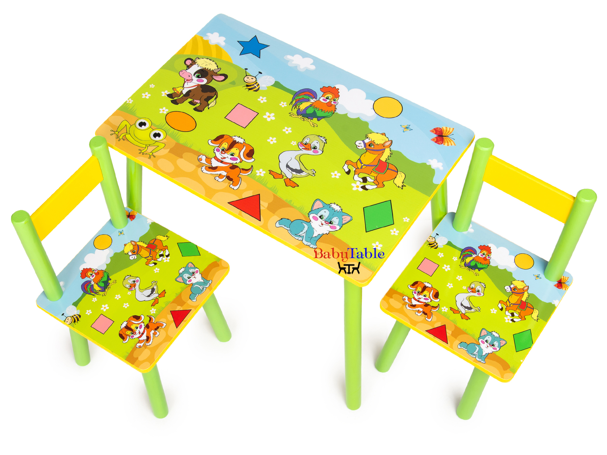 

Детский столик BabyTable Малыши с 2 стульчиками А