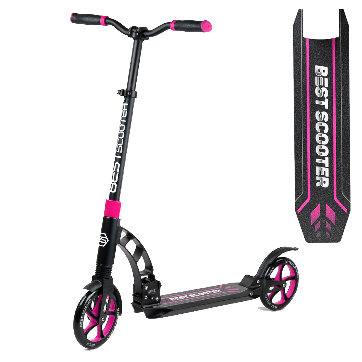 

Самокат двухколесный складной Best Scooter 48659 Черный с розовым