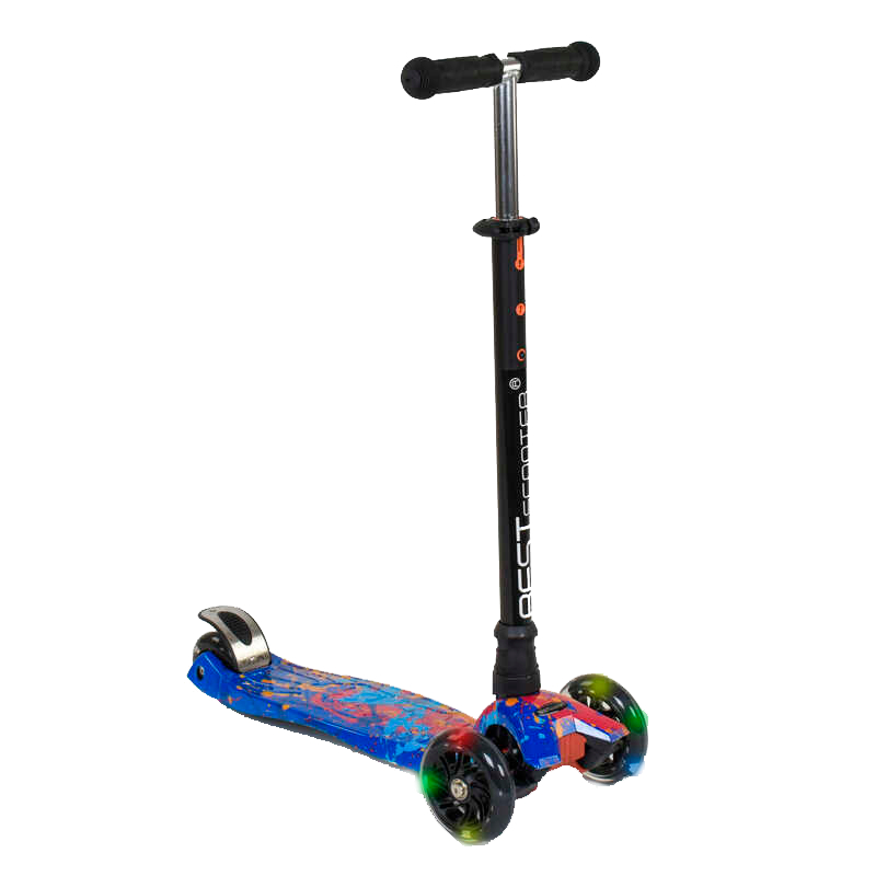 

Самокат А 25595 /779-1338 MAXI "Best Scooter" пластмассовый, 4 колеса PU, СВЕТ, трубка руля алюминиевая, d=12см, в коробке