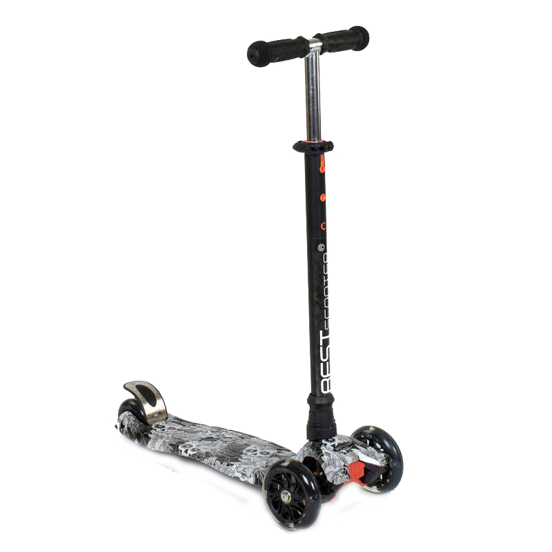 

Самокат А 25465 /779-1320 MAXI "Best Scooter" пластмассовый, 4 колеса PU, СВЕТ, d=12см, трубка руля алюминиевая, в коробке