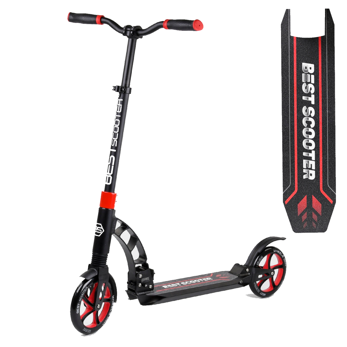 

Самокат двухколесный складной Best Scooter 42923 Черный с красным