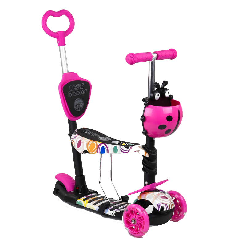 

Самокат 5в1 75009 Best Scooter, АБСТРАКЦИЯ, PU колеса, ПОДСВЕТКА КОЛЕС, в коробке