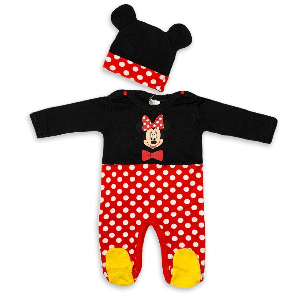 

Человечек Cimpa Mickey Mouse для новорожденных в горошек на кнопках 56 Черно-Красный
