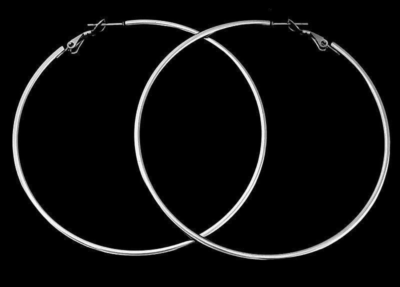 

Серьги кольца Stainless Steel Медицинское золото Родий 7 см. хст-036