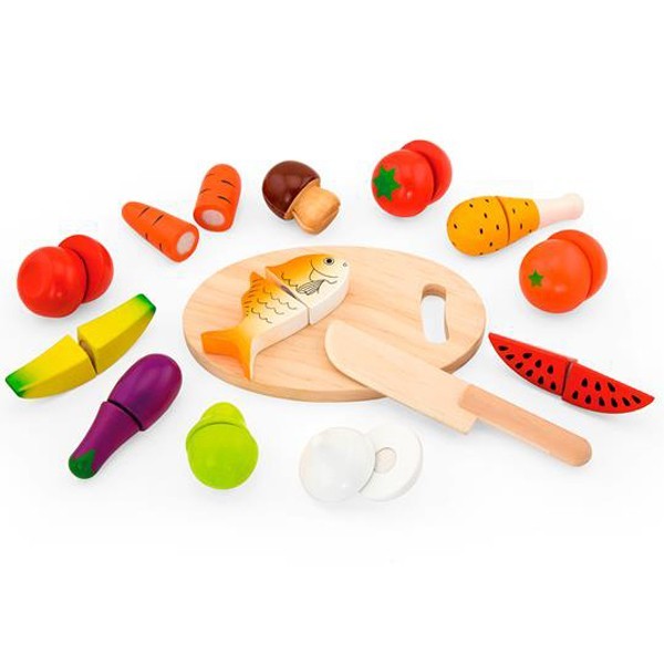

Игрушечные продукты Viga Toys Нарезанная еда из дерева разноцветные