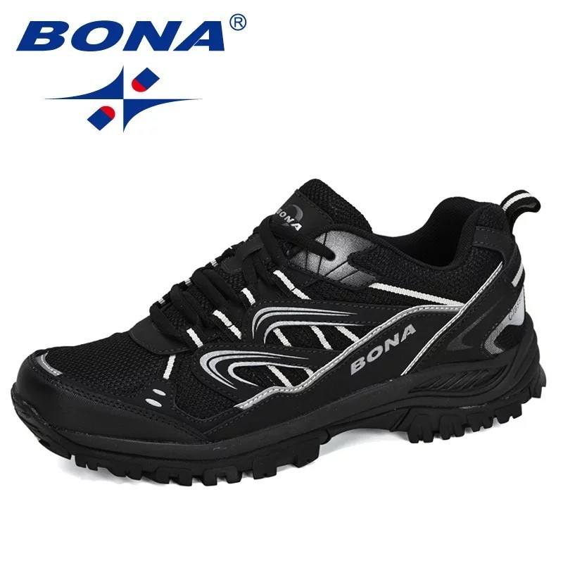 

Кроссовки мужские оригинальные Bona 35748-1 черные кожа, текстиль, нубук 43р