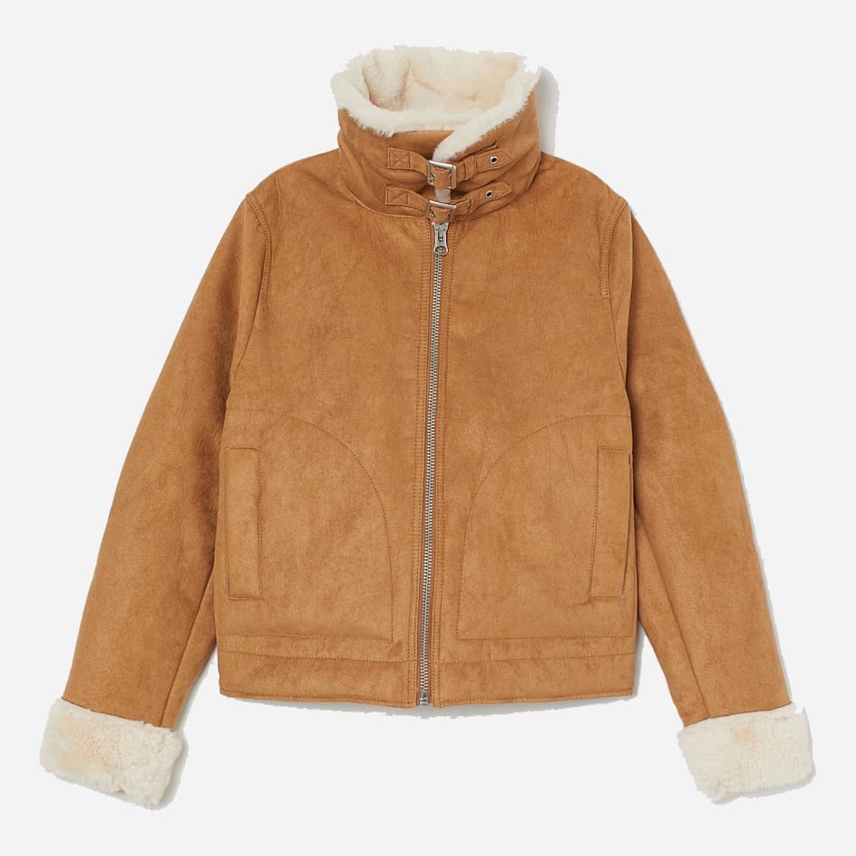 

Дубленка H&M 0740208_02 S Темно-бежевая