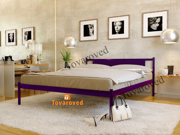 

Кровать двуспальная металлическая 180х190 Метакам Флай New-1 Фиолетовый
