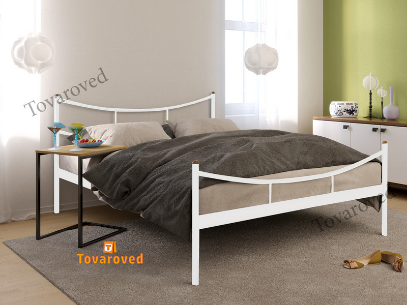 

Кровать двуспальная металлическая 180х200 Метакам Сакура-2 Белый