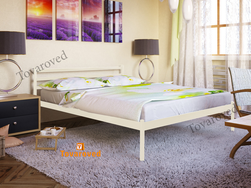 

Кровать двуспальная металлическая 160х190 Метакам Флай-1 Бежевый