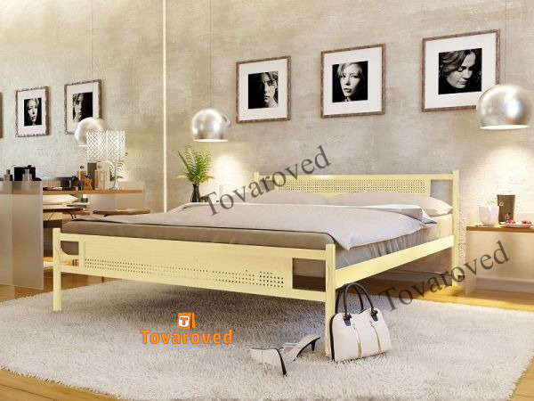 

Кровать полуторная металлическая 120х190 Метакам Флай New-2 Бежевый