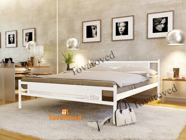 

Кровать полуторная металлическая 140х190 Метакам Флай New-2 Белый