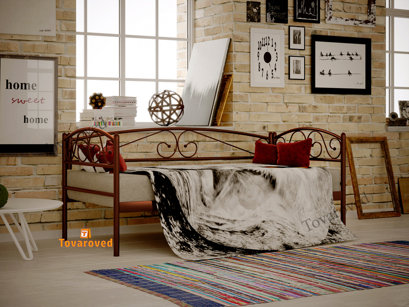 

Кровать односпальная металлическая 120x190 Метакам Верона люкс Коричневый