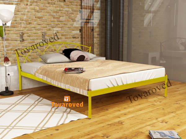 

Кровать двуспальная металлическая 180х200 Метакам Жасмин Элеганс-1 Желтый