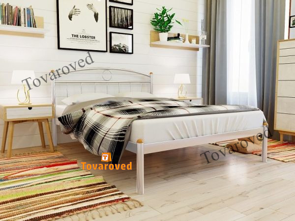 

Кровать двуспальная металлическая 180х190 Метакам Инга Белый