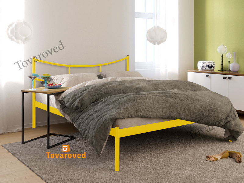 

Кровать полуторная металлическая 140х200 Метакам Сакура-1 Желтый