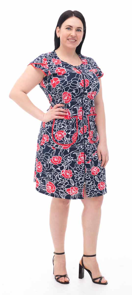 

Летний женский халат Bonita ТМ Бонита, хлопковый на молнии с поясом, красные розы  р (К002, Летний женский халат Bonita ТМ Бонита, хлопковый на молнии с поясом, красные розы 48 р (К002-48)