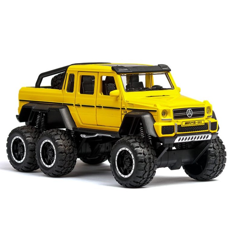 

Модель автомобиля из сплава Mercedes-Benz G63 желтый внедорожник шестиколесная дверь