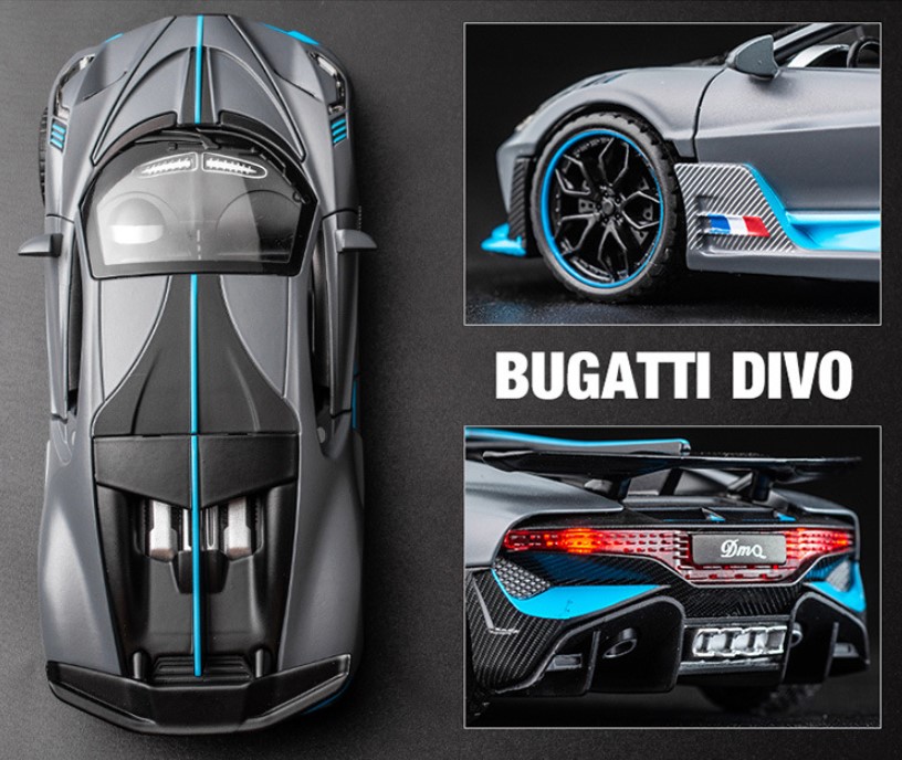 

Модель автомобиля из сплава Bugatti divo 1:32 серый