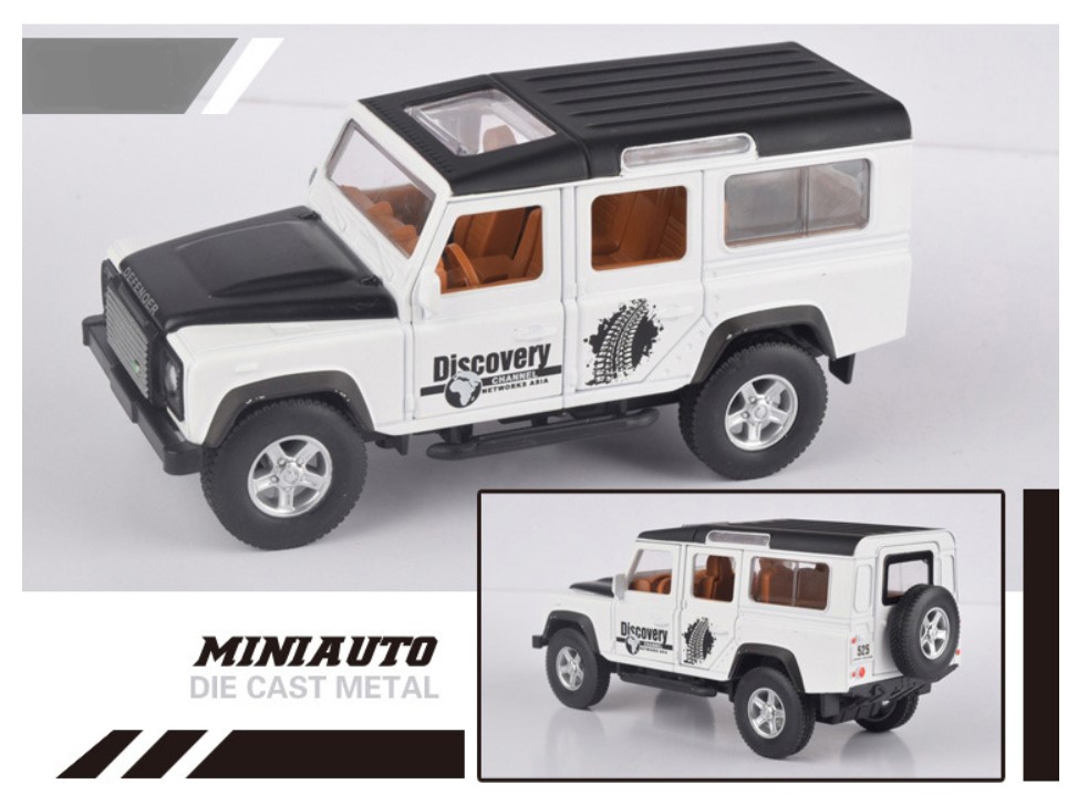 

Модель автомобиля из сплава Land Rover Defender внедорожник белый 1:32