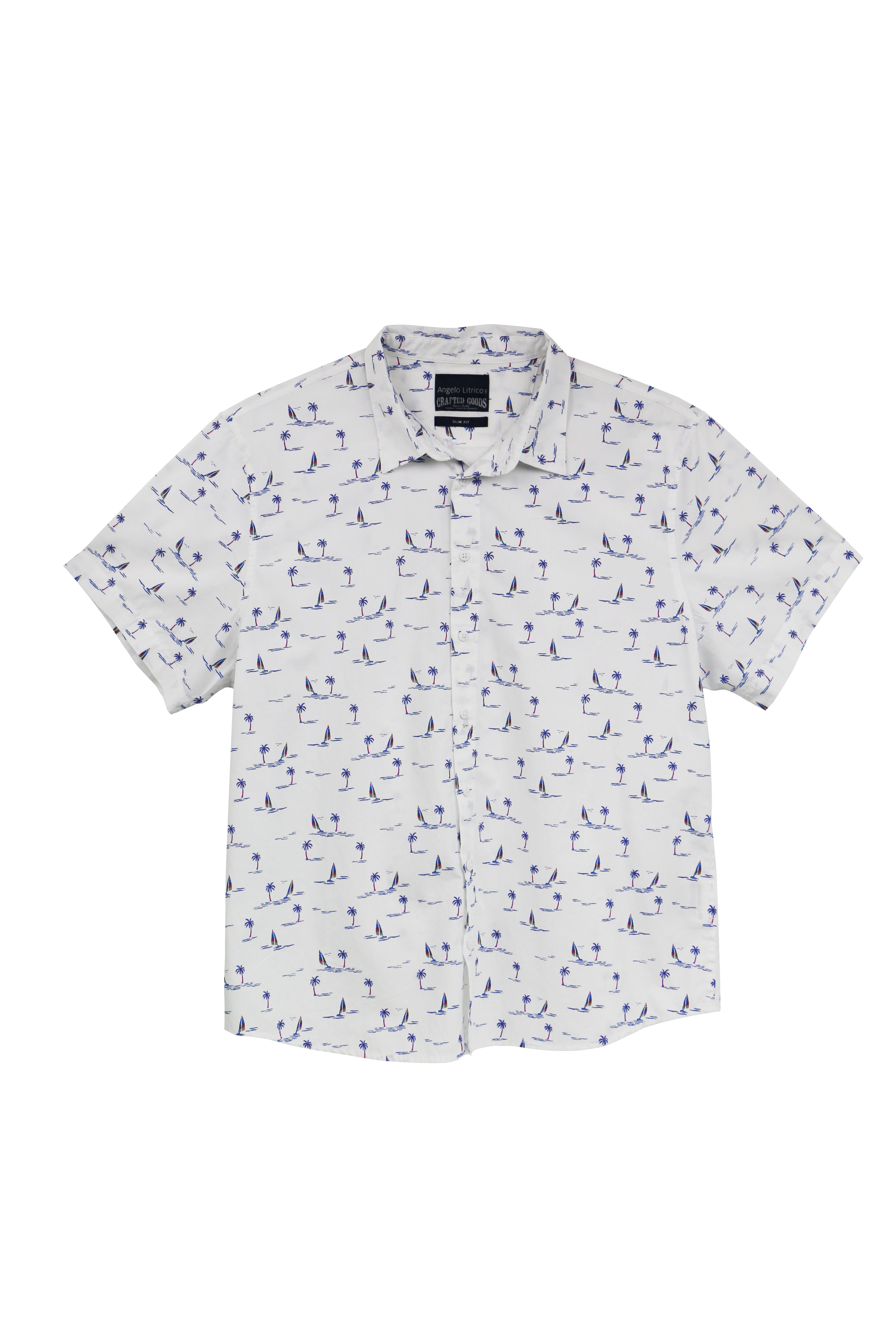 

Рубашка с коротким рукавом SLIM FIT C&A XXL(45/46) белый-разноцветный WE-550231