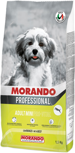 

Cухой корм для взрослых собак малых пород Morando Adult Mini Pro Line с говядиной 1.5 кг