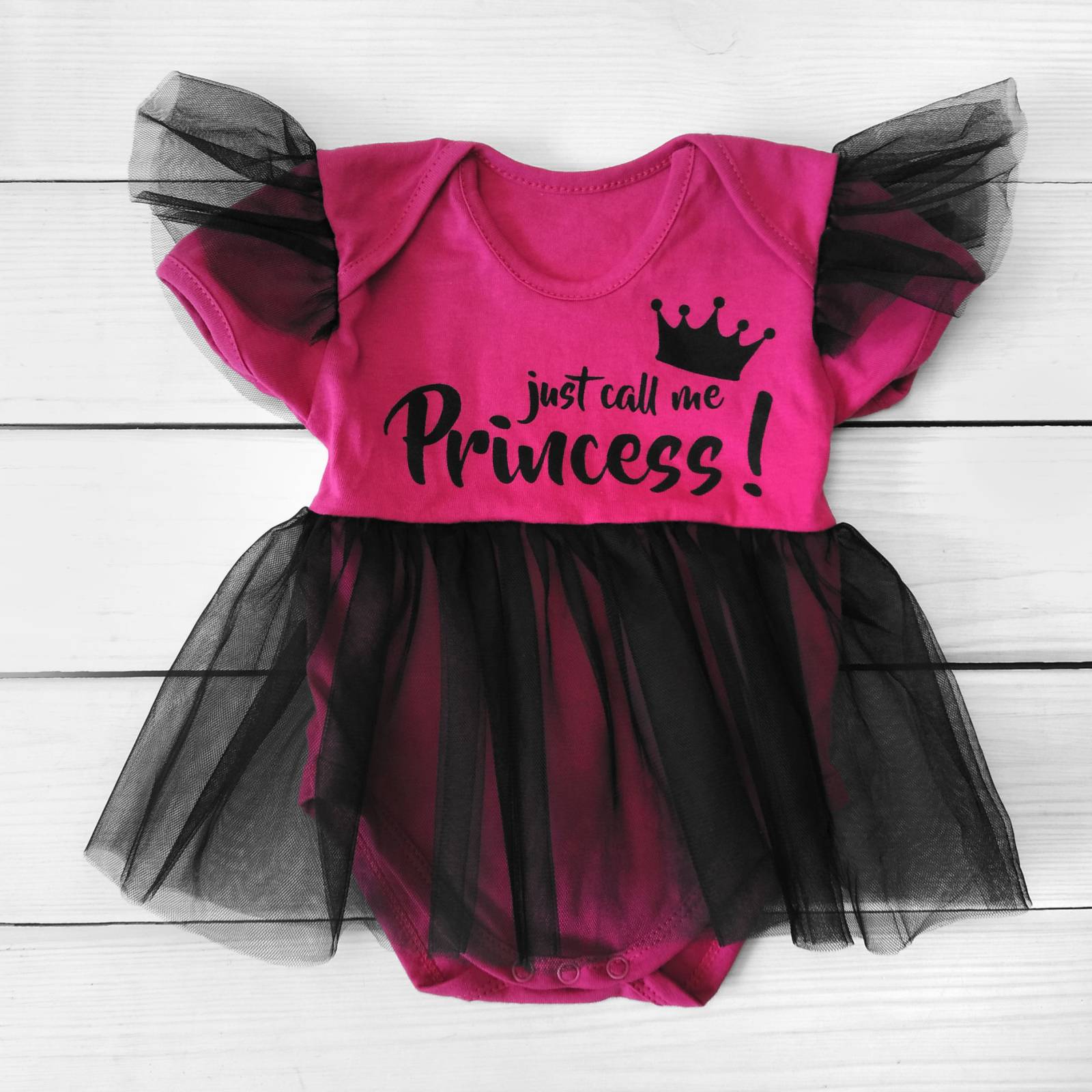 

Боди платье с рождения с фатином Dexter`s princess 80 см розовый;черный