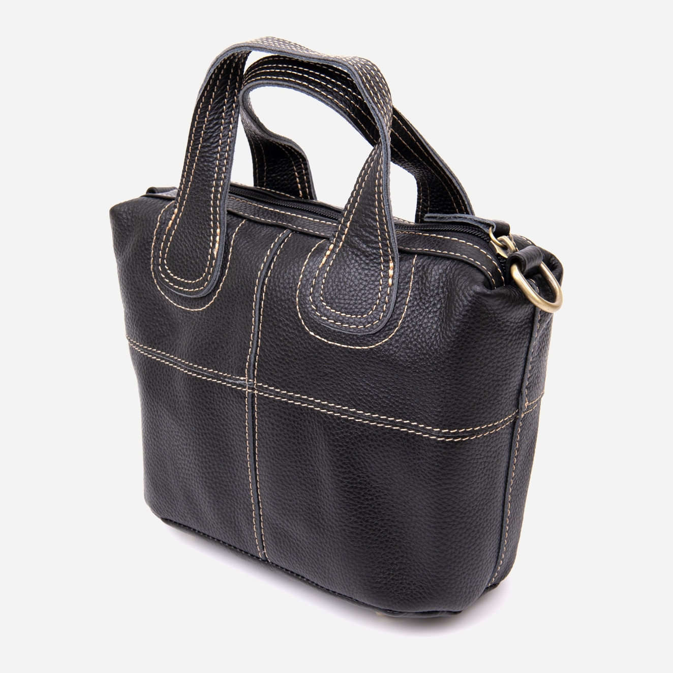 Акція на Жіноча сумка шкіряна Vintage Чорна (leather-20407) від Rozetka