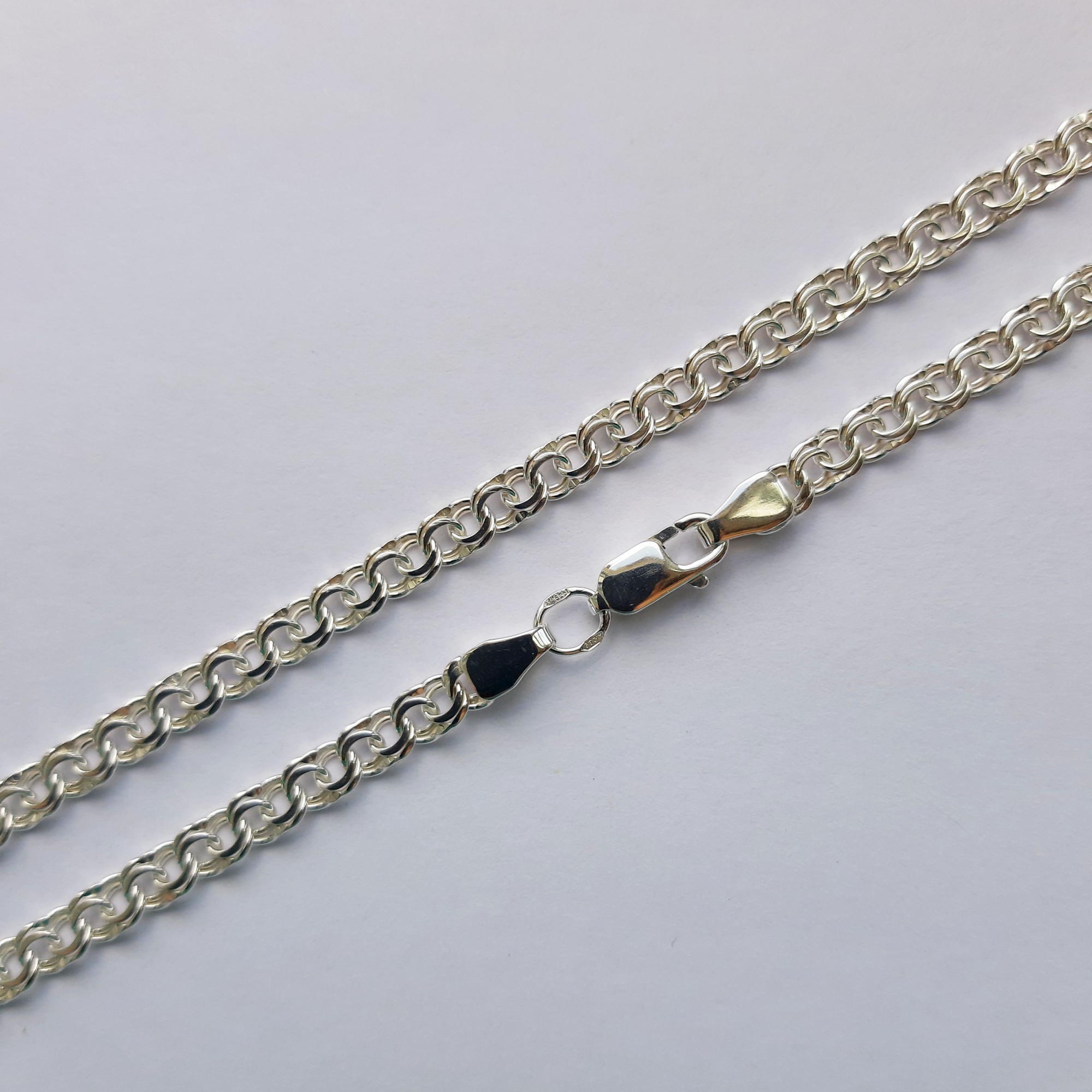 

Серебряная цепочка плоский Бисмарк 50см 925 пробы 12,5г