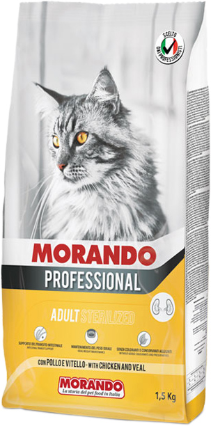 

Сухой корм для стерилизованных кошек Morando Adult Sterilized с курицей и телятиной 1.5 кг