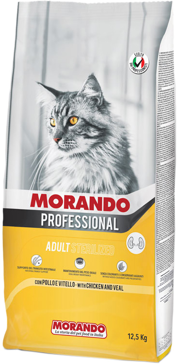 

Сухой корм для стерилизованных кошек Morando Adult Sterilized с курицей и телятиной 12.5 кг