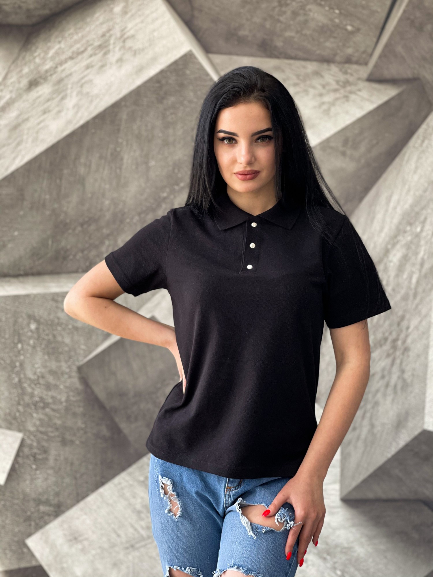 

Поло Okstyle универсальное из лакосты XXS Черное (bl1501-100)