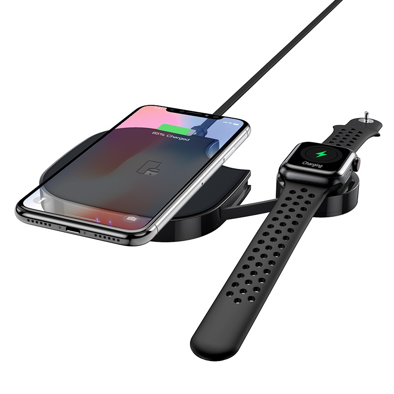 

Зарядное беспроводное устройство HOCO S5 Rich power (2 в 1) Чёрный