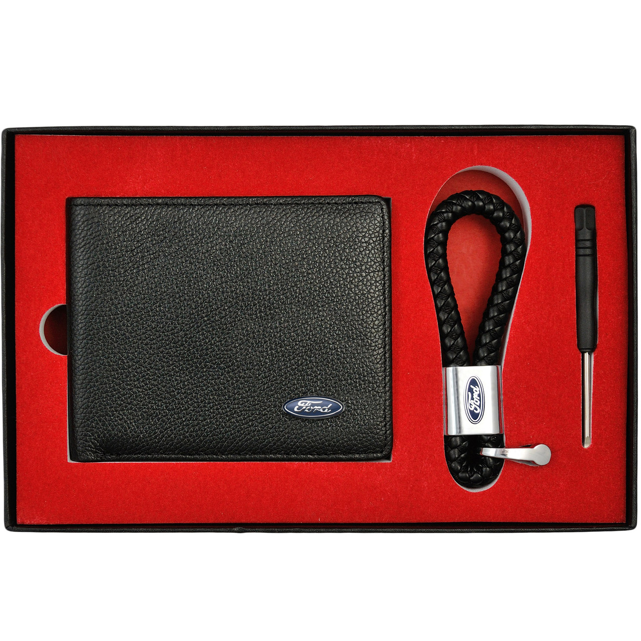 

Набор Кожаных Аксессуаров с эмблемой Ford Кошелек двойного сложения и Брелок