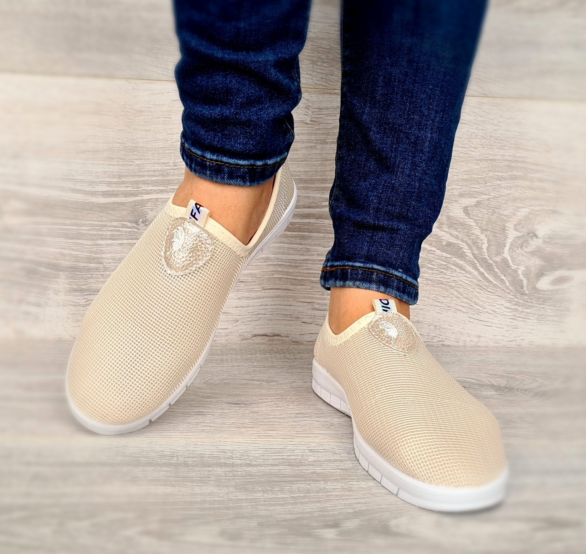 Мокасины женские сетка Bromen 41р. 25.8 см бежевые Бж-9бж от продавца ...