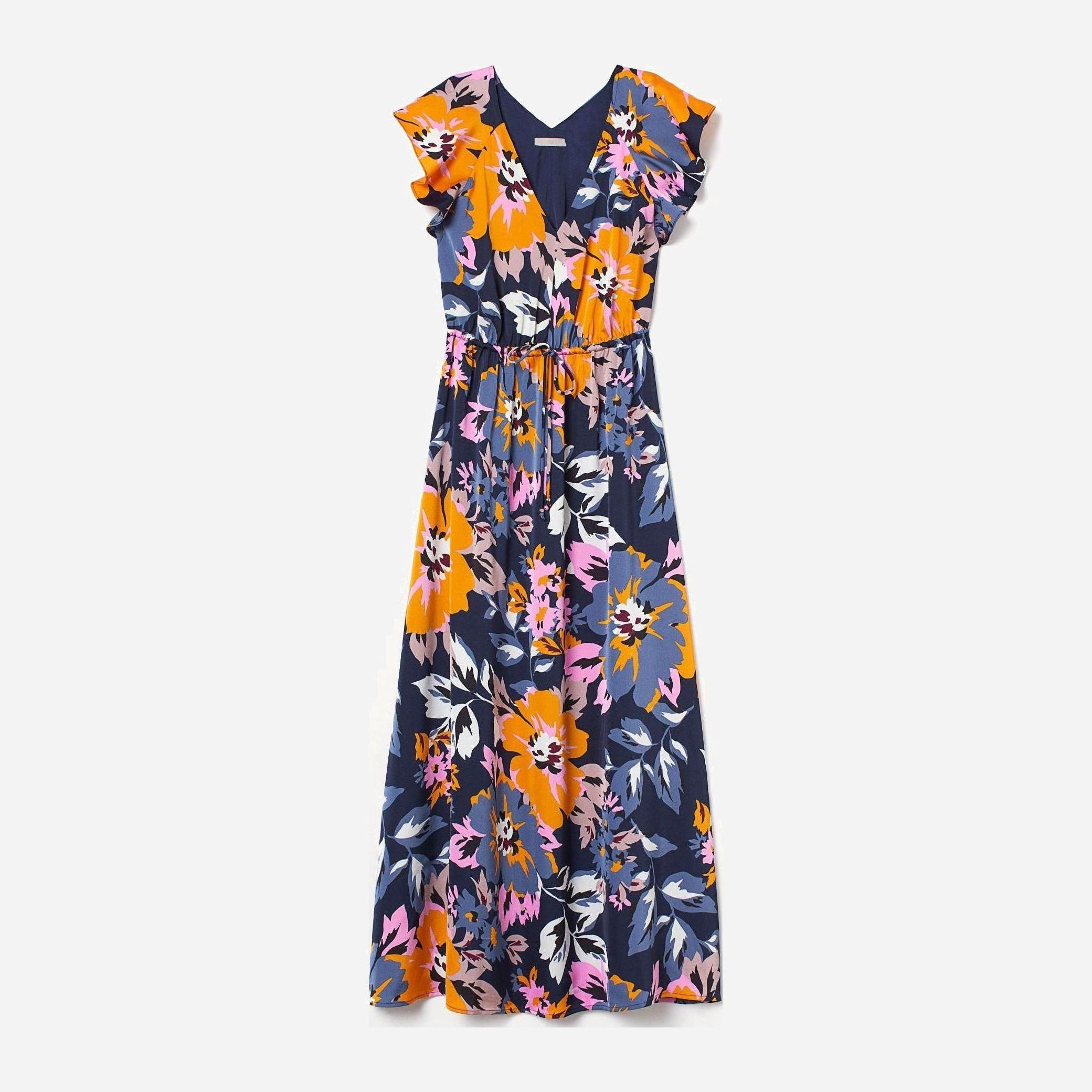 

Платье H&M 7664351-ABCP 38 Темно-синее с разноцветным