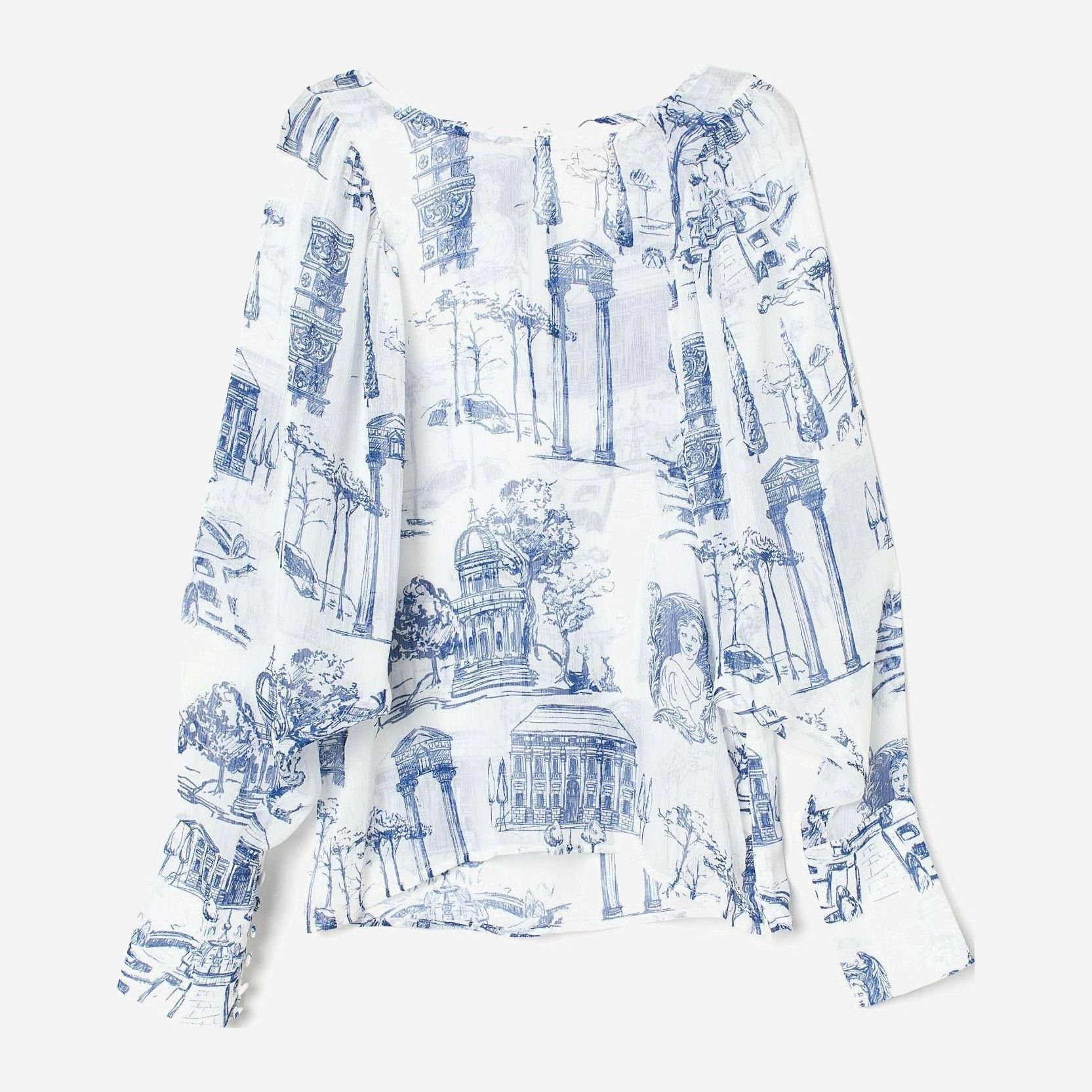

Блузка H&M 8157030-ACSA 40 Белая с синим