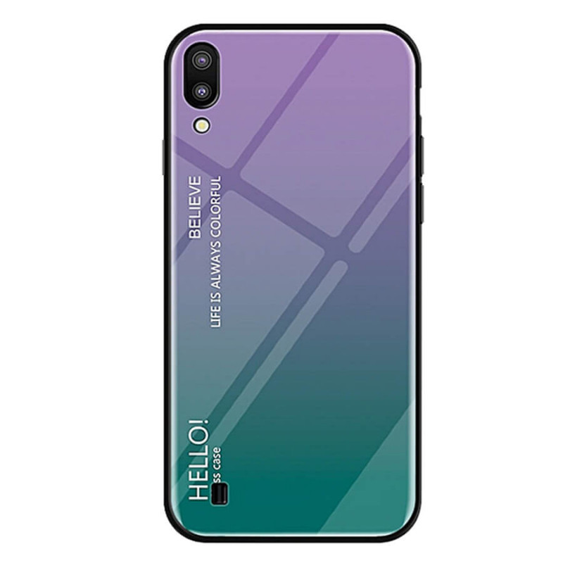 

TPU+Glass чехол Epik Gradient HELLO для Samsung Galaxy A10 Фиолетовый