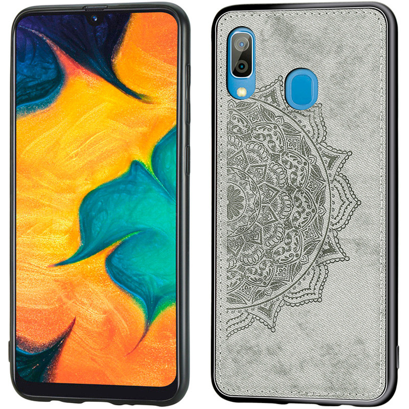 

TPU+Textile чехол Epik Mandala с 3D тиснением для Samsung Galaxy A20 / A30 Серый