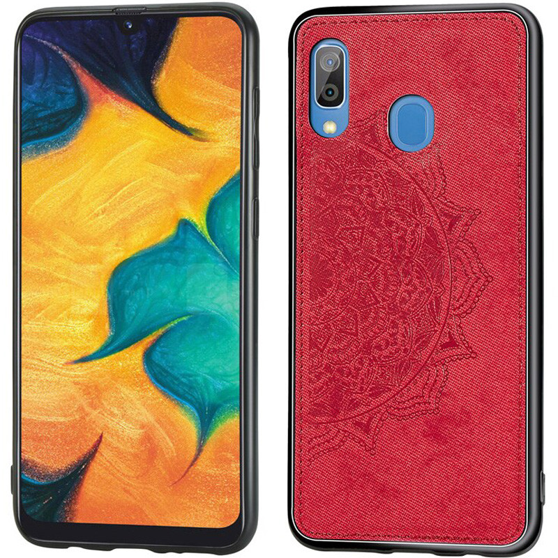 

TPU+Textile чехол Epik Mandala с 3D тиснением для Samsung Galaxy A20 / A30 Красный