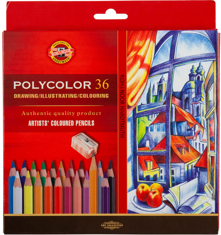 

Художественные карандаши Koh-i-Noor Polycolor 36 цветов картонная упаковка (3835)