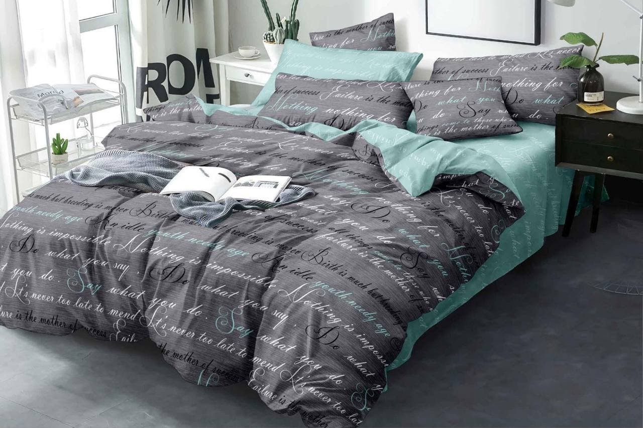 

Комплект постельного белья Sateen Gold 1125 Евро 200*220 серый